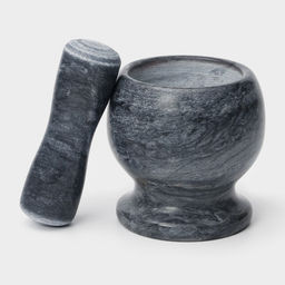Ступка с пестиком Magistro «Мрамор», натуральный камень, 10×10 см, серая