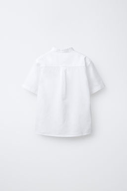 CAMISA CUELLO MAO ALGOD?N Y LINO / Blanco - Zara фото 2