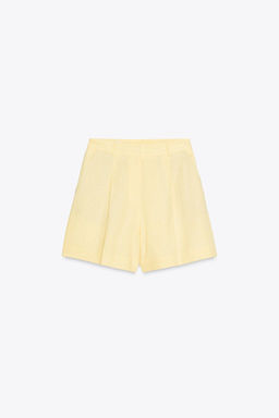 HIGH-WAIST LINEN BLEND BERMUDA SHORTS - Zara фото 3