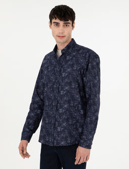 Lacivert Slim Fit Uzun Kollu G_mlek