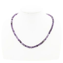 Аметист кубики гранёные 5мм, "Окта" бусы 47см