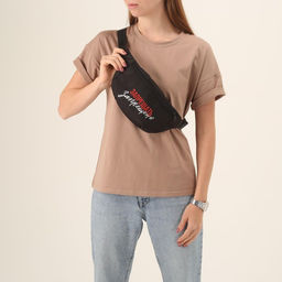 Сумка на пояс Запрещено, 32х8х15 см, отд на молнии, цвет чёрный - Nazamok фото 6