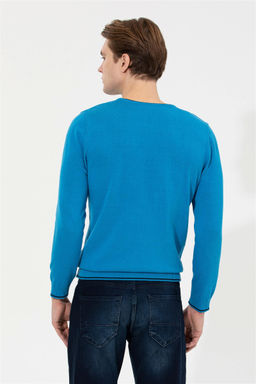 Мужской кобальтовый трикотажный свитер - U.s. polo assn фото 11