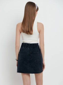 CONTE Джинсовая юбка с необработанным краем CON-424 washed black