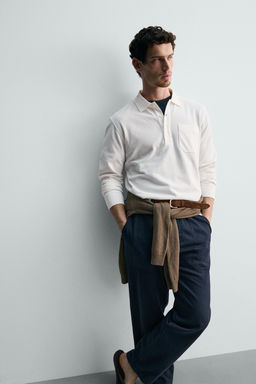 POLO PIQU? REGULAR FIT BOLSILLO / Blanco roto - Zara фото 5