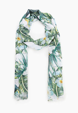 Палантин из вискозы с флористическим принтом
