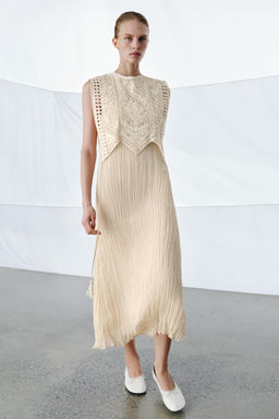 ZW COLLECTION COMBINED DRESS WITH DETACHABLE OVERLAY - Zara фото 14
