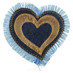 Термоаппликация BLITZ сердце двойное джинс 6 шт СС1/3 9х9 см