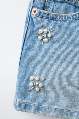 BERMUDA DENIM PERLAS / Azul