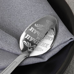 Цена за 2 шт. Ложка чайная с гравировкой 100% мужику, h=14 см