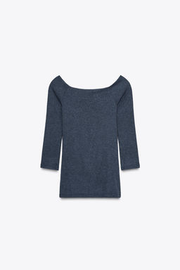 BOAT NECK T-SHIRT - Zara фото 6
