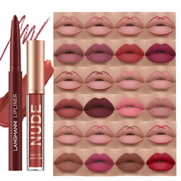 Langmanni Matte Lip Gloss Комбинированный Набор Для Макияжа тон 04 - Handaiyan фото 2