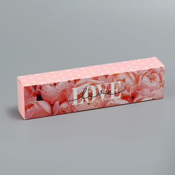 Цена за 5 шт. Коробка для конфет, кондитерская упаковка, 5 ячеек, «Love», 5×21×3.3 см