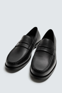 LEATHER PENNY LOAFERS - Zara фото 5