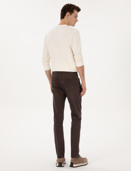 Kahverengi Slim Fit Jean Pantolon