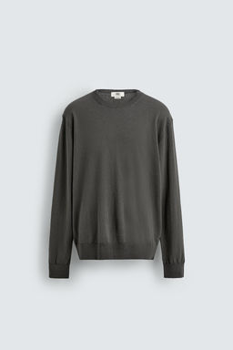 JERSEY REGULAR FIT ALGOD?N - LINO / Gris - Zara фото 6