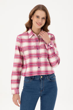 Женская фиолетовая рубашка с длинным рукавом Дополнительная скидка 11% в корзине