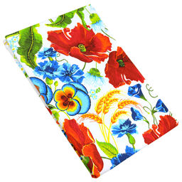 Маковое поле Скатерть-дорожка на стол набивная 50х148см, 234г/м2, хлопок 100%, Домашняя мода (Россия)