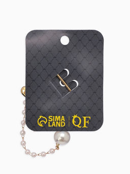 Булавка «Ключик от сердца», 6.5 см, белая в золоте