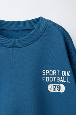 SUDADERA JOGGING TEXTO / Azul?n - Zara фото 3