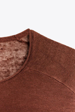 LINEN BLEND KNIT SWEATER - Zara фото 14