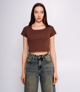 Топ #ОКТ075002, шоколадный