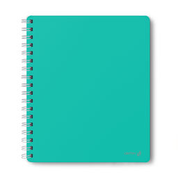 "Светоч" ТЕТ96-001 Тетрадь общая с пластиковой обложкой, 500 мкм., тиснение серебряной фольгой, A5 96 л. на гребне 65 г/кв.м , белизна 100 % 4 шт. клетка 01928 Бирюза