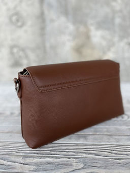 Женская кожаная сумка через плечо 8219 Кофе - Sergio valentini фото 3