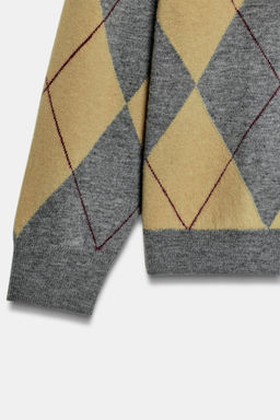 JERSEY 100% LANA ROMBOS / Verde gris - Zara фото 7