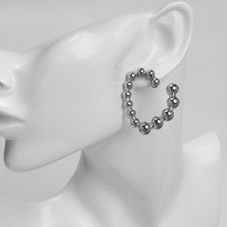 Серьги металл Сердца воссоединение, цвет серебро - Qf фото 3