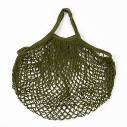 Сумка-авоська плетёная, клетка 1.5 см, зелёная