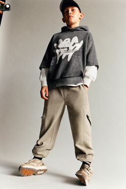 DOUBLE SLEEVE PRINT HOODIE - Zara фото 5