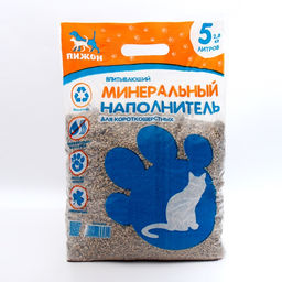 Наполнитель минеральный впитывающий Пижон для короткошерстных кошек, 5 л  фото 11