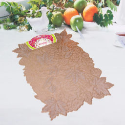 Цена за 3 шт. Салфетка на стол 30*45см "Кленовый лист" розовое золото