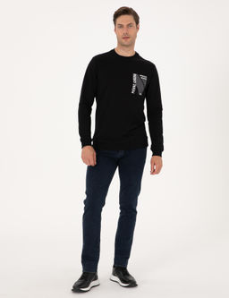 Siyah Regular Fit Sweatshirt - Pierre cardin фото 4