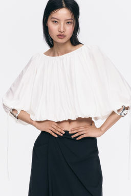 Blusa oversize con lazadas - H&m фото 7