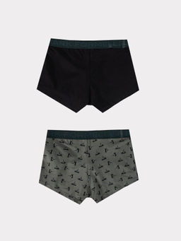 Трусы мужские боксеры мультипак (2 шт.) в серо-черных оттенках с принтом собаки собаки на камне +черный 411124-2 - Mark formelle фото 5