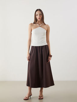Halter Yaka Dokulu Ask?l? Bluz