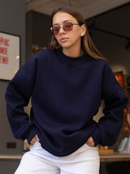 Свитшот оверсайз К501 Темно-синий