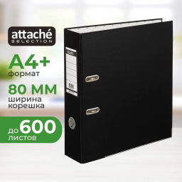 Папка-регистратор ECONOMY PLUS 80мм,чер,ПБП1,карм.кор,мет.уг - Attache фото 2