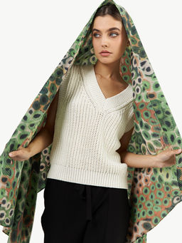 Большой, мягкий, тонкий и очень нежный двусторонний палантин с рисунком. - Tantino фото 7