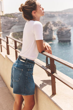 BASIC PLAIN KNIT SHORT SLEEVE TOP - Zara фото 48
