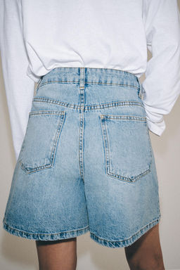 SHORTS DENIM TIRO ALTO ZW COLLECTION / Azul claro - Zara фото 3
