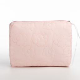 Косметичка на молнии простая, со стёжкой Цветы, розовая - Simaland фото 4