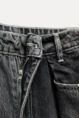 TRF RELAXED FIT HIGH-WAIST JEANS WITH PLEATS - Zara фото 10