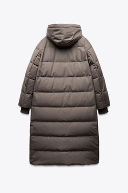 LONG HOODED WATER AND WIND RESISTANT PUFFER JACKET - Zara фото 5