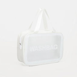 Косметичка-сумка на молнии для бассейна, большая, с ручками, с принтом Washbag, белая