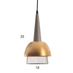 Светильник «Лакки» 1×40 Вт Е27серо /золотой 18×18×35(135)см