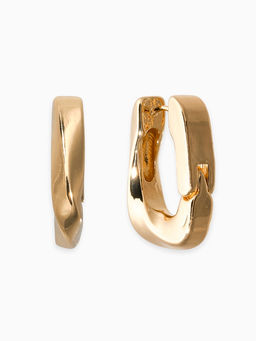 Серьги металл Богема изгиб, цвет золото