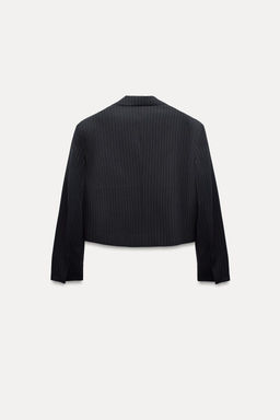OVERSIZE PINSTRIPE CROPPED BLAZER - Zara фото 7